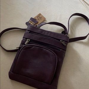 purple across body purse